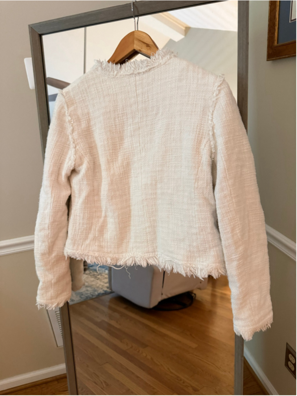 Eliane Rose White Tweed Blazer Jacket Women's Size M - Picture 4 of 4